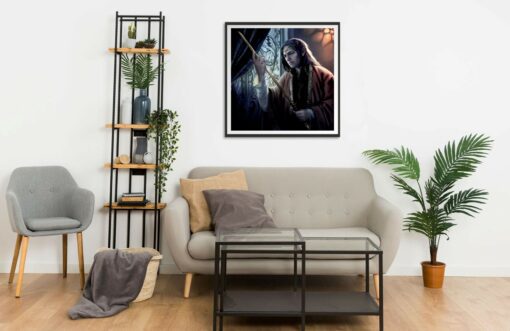 Elrond with Hadhafang portrait Wall Frame