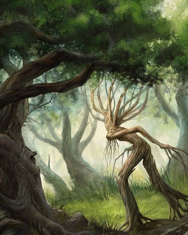 Ents Marching On Orthanc - Justin Gerard (from Tolkien's Lord of the Rings),  in Scruffy McFleabag's Tolkien Art Comic Art Gallery Room