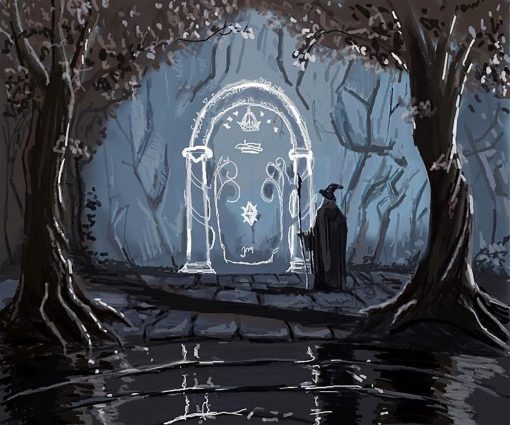 Gandalf the Grey at the Moria Door