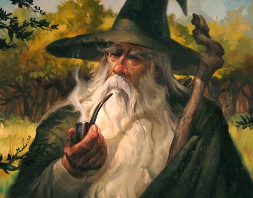 Indulge in the charm of Middle-earth with a captivating handmade oil painting on canvas, portraying Gandalf leisurely smoking Old Toby with his pipe amidst the serene landscapes of the Shire. This unique artwork beautifully captures the essence of The Lord of the Rings, perfect for devoted fans. Crafted with meticulous detail and warm colors, this high-quality painting becomes a cherished addition to any collection, offering a delightful centerpiece for enthusiasts of Tolkien's timeless saga.