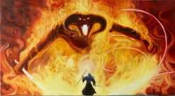 Giant Fire Balrog versus Gandalf