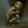 Gollum eating fish portrait