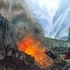 Helm's Deep battle wall exploding