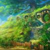 Hobbit Hole oil painting