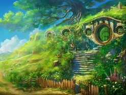 Hobbit Hole oil painting
