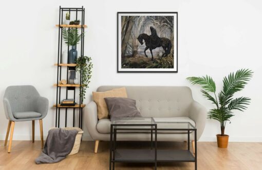 Nazgul on horse in Bree forest Wall Frame
