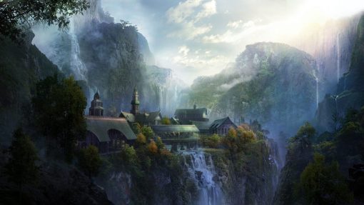 Embark on a visual journey to Rivendell through a stunning handmade oil painting on canvas, featuring an enchanting scene of an elven boat gracefully arriving amidst the picturesque landscape. This exquisite artwork beautifully portrays Tolkien's realm, capturing the serene beauty of Rivendell's arrival by water with vibrant colors and meticulous details. Immerse yourself in the tranquility of this masterpiece, resonating with the essence of elven elegance and natural wonder. Own a unique creation that embodies the captivating arrival at Rivendell, perfect for infusing any space with an atmosphere of magical allure and artistic finesse.