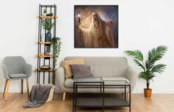 Saruman with staff and Palantir portrait 1 Wall Frame