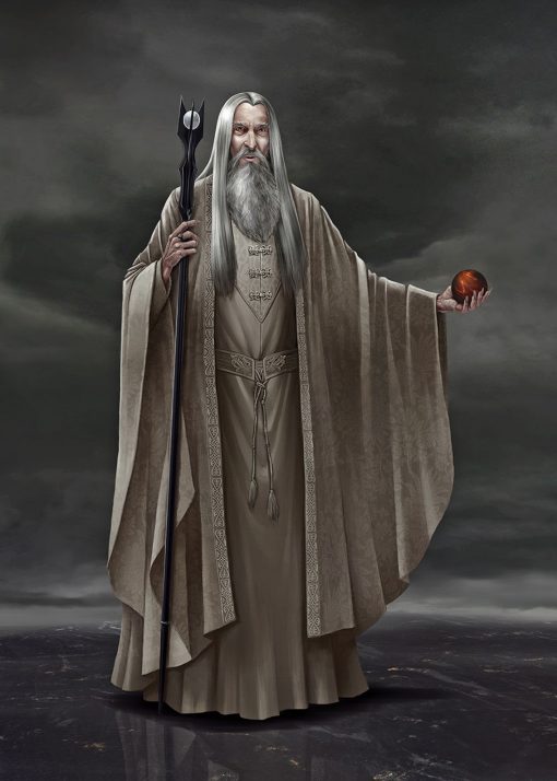 Saruman with staff and Palantir portrait 3