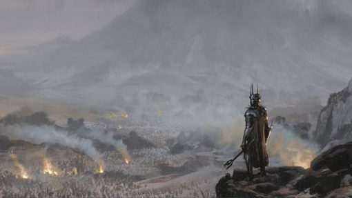 Sauron and his army of Mordor Orcs in Gorgoroth