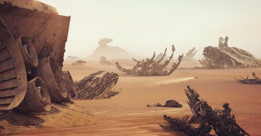 Star Destroyer wrecked in desert