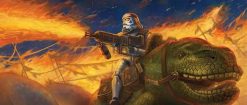 Stormtrooper flamethrower on Dewback