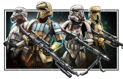 Stylized stormtroopers troop