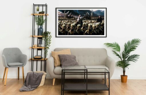 Thranduill on his elk and his army Wall Frame