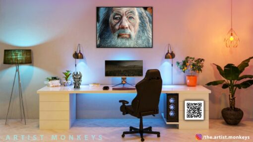 Gandalf the Grey portrait 4 Wall Frame