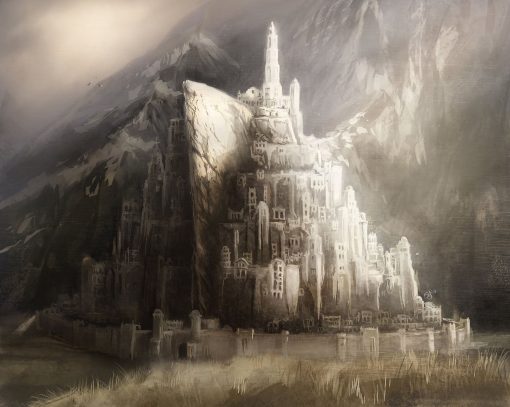 Embrace the beauty of Minas Tirith in a stunning handmade oil painting on canvas, depicting the majestic city amidst a radiant and sun-kissed landscape. This meticulously crafted artwork captures the grandeur of Minas Tirith bathed in sunshine against a picturesque backdrop, evoking a sense of awe-inspiring charm and tranquility. Perfect for collectors and fans of Middle-earth, this masterpiece portrays the iconic cityscape amidst a beautiful sunny landscape, serving as a captivating centerpiece that embodies the serene essence of Tolkien's world. Immerse yourself in the radiant portrayal of Minas Tirith in this sunny landscape, adding an enchanting and evocative narrative to your collection, inspired by the vivid imagery of The Lord of the Rings.