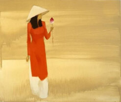 Abstract Vietnamese Lady in Traditional Dress Ao Dai 9