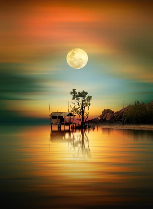 Moonlight on the sea