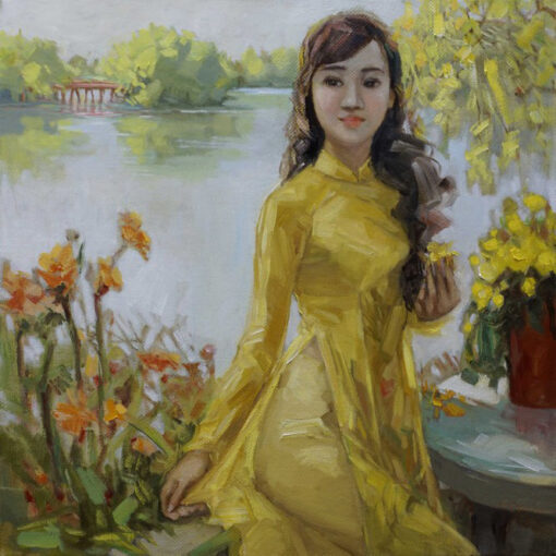 Vietnamese Lady in Traditional Dress Ao Dai 17