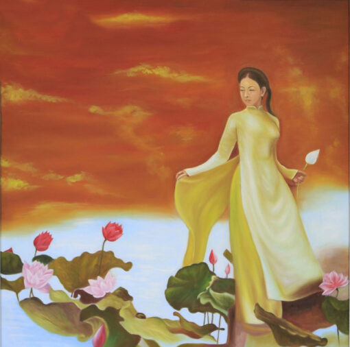 Vietnamese Lady in Traditional Dress Ao Dai 28