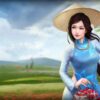 Vietnamese lady ao dai anime style 5