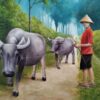 Vietnamese water buffalos in farms 6