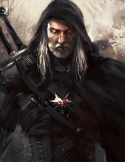 Uncover the mystique of Geralt of Rivia with a captivating oil painting on canvas. This handmade artwork showcases Geralt's enigmatic persona in a dark portrait, elegantly adorned in his signature cape. Perfect for fans of The Witcher series, this painting encapsulates Geralt's brooding essence and strength, adding a touch of intrigue to any space. Immerse yourself in the intricate details and masterful strokes that bring Geralt's character to life, making it an exquisite centerpiece for your collection.