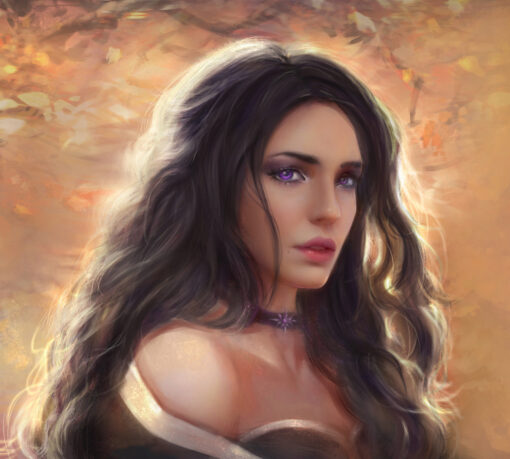 Explore a stunning handmade oil painting on canvas presenting a captivating portrait of Yennefer of Vengerberg. This meticulously crafted artwork captures Yennefer's enchanting beauty and allure in intricate detail. Perfect for Witcher enthusiasts, this masterpiece offers a mesmerizing portrayal of Yennefer, adding an elegant touch to any collection. Immerse yourself in this captivating depiction, showcasing Yennefer's charisma and sophistication, creating a timeless and compelling artistic centerpiece.