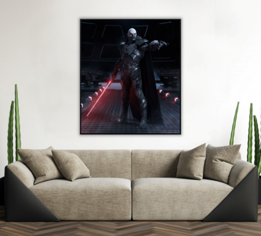 Discover a mesmerizing handmade oil painting on canvas, portraying the iconic portrait of Darth Malgus. This striking artwork captures the Sith Lord's menacing presence and power. Immerse yourself in the dark tones and intricate details that bring this Star Wars villain to life. Own a unique masterpiece that embodies the essence of Darth Malgus.