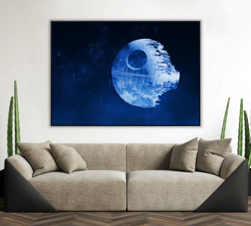 Step into the cosmos with our Handmade Death Star Oil Painting on Canvas! Immerse yourself in the awe-inspiring grandeur of this galactic marvel, expertly captured in every brushstroke of this exquisite oil artwork. Own a piece of cinematic history and let the Death Star's ominous presence adorn your space, evoking the power and mystique of the Star Wars universe. Acquire this iconic masterpiece and let the force of artistry enliven your surroundings !