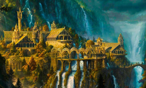 Adorn your wall with the serene charm of Rivendell portrayed in a stunning handmade oil painting on canvas. This artwork beautifully captures the picturesque landscape from The Lord of the Rings in a sunny ambiance, showcasing Rivendell's ethereal beauty. Crafted with meticulous detail and vibrant colors, this high-quality painting becomes a prized addition to any collection, offering a visually captivating portrayal that brings the warmth and splendor of Rivendell's sunny atmosphere to life in your space.