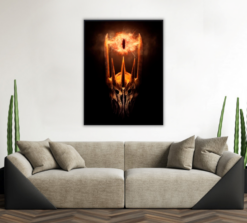 Sauron's Eye above Sauron's helmet design