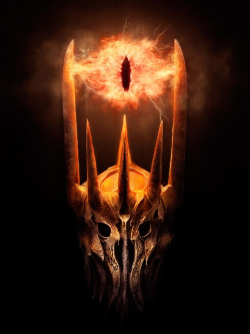 Sauron's Eye above Sauron's helmet design