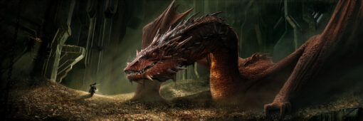 Smaug & Bilbo Baggins in the Lonely Mountain