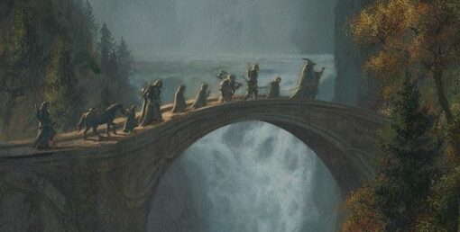 Capture the iconic moment of The Fellowship of the Ring crossing Rivendell's bridge with a stunning handmade oil painting on canvas. This artwork skillfully portrays the beloved scene from The Lord of the Rings, featuring the fellowship's journey. Crafted with meticulous detail and vibrant colors, this high-quality painting becomes a prized addition to any collection, offering a visually captivating portrayal that immortalizes the fellowship's crossing of Rivendell's picturesque bridge.