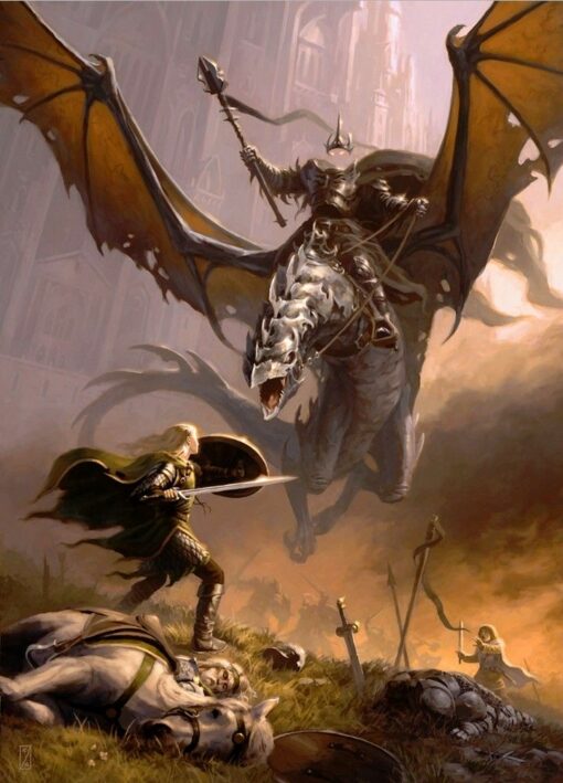 The Witch-King on a fellbeasts VS Éowyn in Pelennor Fields 4
