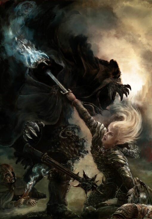 The Witch-King on a fellbeasts VS Éowyn in Pelennor Fields 7