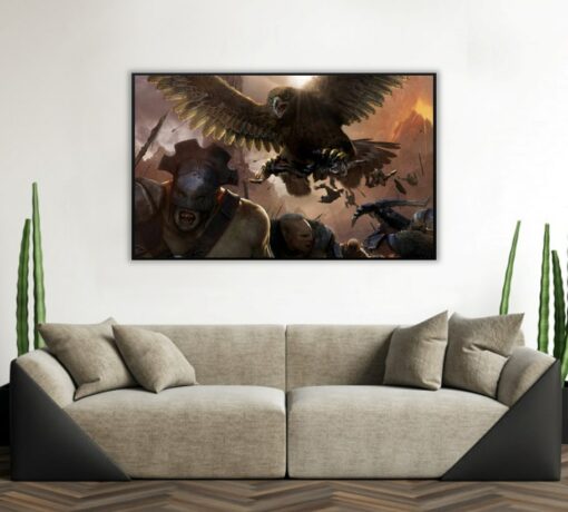 Tolkien eagles fighting Mordor army Orcs and Trolls