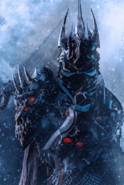 Experience the haunting allure of a handmade oil painting on canvas, showcasing Arthas, the feared Lich King from World of Warcraft. This meticulously crafted artwork brilliantly captures the essence of the malevolent ruler and harbinger of icy doom. A must-have for fans and art enthusiasts, this portrait embodies the chilling legacy of Arthas. Immerse yourself in the dark tale of Azeroth through this unique masterpiece. Possess a work of art that symbolizes power, darkness, and enigma. Order now to have Arthas, the Lich King, cast his shadow in your space, leaving a lasting impression of icy dominion.