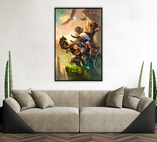 Embark on an artistic journey with a mesmerizing handmade oil painting on canvas, showcasing the revered Baine Bloodhoof in a powerful portrait. Marvel at the artist's skillful brushwork, bringing this iconic Warcraft character to life in stunning detail. Elevate your space with this unique masterpiece, where artistic brilliance merges with the epic world of Warcraft. Immerse yourself in Azeroth through this captivating canvas, tailored for enthusiasts and fantasy art aficionados. Discover the captivating and authoritative portrayal of Baine Bloodhoof in this beautifully crafted piece, perfect for those who appreciate both artistry and gaming aesthetics.