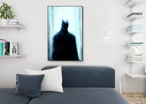 Unveil a masterfully crafted oil painting on canvas, portraying the legendary Batman in all his glory. Immerse yourself in the artistic finesse that brings Gotham's vigilante to life on this canvas. Elevate your decor with this captivating artwork, ideal for any Batman aficionado. Own a unique piece that captures Batman's essence, a testament to handcrafted brilliance. Embrace the mystique and power of Batman in this striking handmade painting.