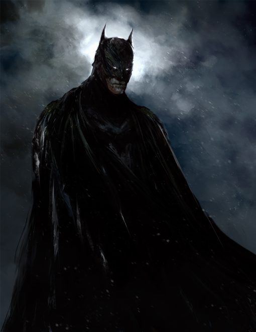 Dive into the enigmatic world of Gotham with a captivating handmade oil painting on canvas, featuring the iconic Batman in a dark and mysterious design. This extraordinary artwork skillfully portrays the Dark Knight in intricate detail, set against a backdrop of shadowy elegance. Immerse yourself in the rich, brooding colors that capture Batman's enigmatic essence. A must-have for comic enthusiasts and collectors, this painting celebrates the timeless allure of the Caped Crusader in a stunning masterpiece.