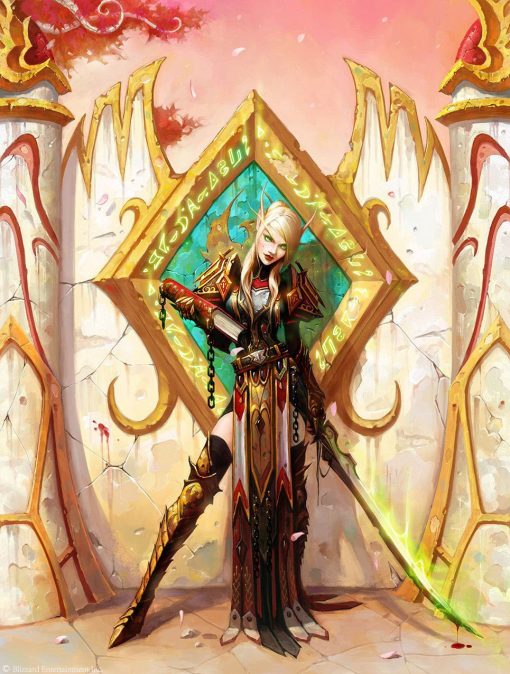 Explore a captivating handmade oil painting on canvas, highlighting a fierce Blood Elf Paladin in intricate detail. Marvel at the artist's precise brushstrokes, capturing the strength and beauty of this iconic Warcraft character. Elevate your space with this unique masterpiece, blending artistic brilliance with the fantasy world of Azeroth. Immerse yourself in the allure of Warcraft through this captivating canvas, perfect for art enthusiasts and gaming aficionados. Unveil the striking portrayal of the Blood Elf Paladin in this beautifully crafted piece, ideal for those who appreciate both artistry and the magic of Warcraft.