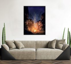 Immerse yourself in the magic of Azeroth with our handcrafted oil painting on canvas, showcasing Thrall and Mak'gora engaged in a friendly conversation by a flickering fire under the night sky. Each stroke of the brush brings this enchanting World of Warcraft scene to life, capturing the essence of camaraderie and storytelling. Limited in availability, this artwork embodies the true spirit of the Horde. Own a unique gaming treasure and infuse your space with the captivating charm of Warcraft. Order now and relive the epic tale of Thrall and Mak'gora in a visually stunning canvas masterpiece.