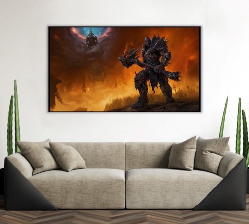 Delve into the darker realms of Azeroth with our meticulously crafted oil painting on canvas, featuring Bolvar Fordragon in a commanding pose, surrounded by an ominous army. This limited edition masterpiece captures Bolvar's enigmatic transformation and the sinister forces that align with him. Ideal for World of Warcraft enthusiasts seeking a bold and mysterious art piece. Own this unique portrayal of Bolvar's dark side, flanked by the forces of evil in this mesmerizing canvas artwork. Order now to bring the malevolent essence of Warcraft's storyline into your space.