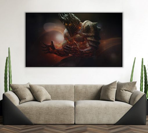 Dive into the world of Warcraft with a mesmerizing handmade oil painting on canvas, featuring Bolvar adorned with the Lich King's helmet. This artwork seamlessly portrays the fusion of these two iconic personas, with rich details and vivid brushwork. Immerse yourself in the captivating transformation of Bolvar and the Lich King's legacy. A must-have for art connoisseurs and Warcraft aficionados, celebrating Bolvar's complex character in a stunning masterpiece.
