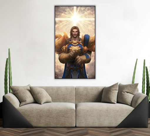 Step into the world of Warcraft with a mesmerizing handmade oil painting on canvas, featuring Bolvar Fordragon adorned in radiant paladin armor. This exquisite artwork beautifully captures Bolvar's valor and character, with intricate details and vibrant colors. Immerse yourself in the majestic presence of Bolvar, symbolizing the essence of a paladin. A must-have for art connoisseurs and Warcraft aficionados, honoring Bolvar's noble figure in a striking masterpiece.