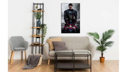 Explore the emotional resonance of Captain America in this handmade oil painting on canvas, featuring a melancholic portrait that delves into the hero's introspection. The artwork masterfully conveys a somber atmosphere, capturing the pensive side of the Marvel icon. Immerse yourself in this evocative masterpiece, rich in expressive brushstrokes and subdued tones. Own a piece of superhero artistry that delves into Captain America's complex feelings, adding a layer of depth to the legendary character's portrayal.