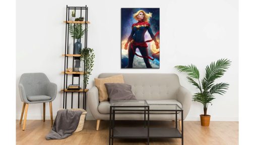 Transform your space with a mesmerizing handmade oil painting on canvas, showcasing the iconic Captain Marvel in a powerful portrait. This remarkable artwork beautifully captures the hero's strength and resolve, highlighting every intricate detail. Immerse yourself in the rich, vibrant colors that emphasize Captain Marvel's extraordinary essence. A must-have for comic fans and collectors, this painting commemorates the indomitable spirit of Captain Marvel in a stunning masterpiece.