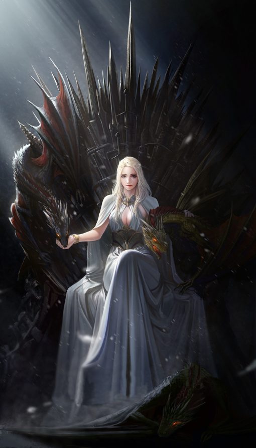 Own a piece of fantasy with our handmade oil painting on canvas, showcasing Daenerys Targaryen on the Iron Throne. Immerse yourself in the regal world of Westeros through exquisite brushstrokes and rich colors. Experience the power, ambition, and intrigue of Game of Thrones in this exclusive artwork. Elevate your space with this iconic masterpiece, capturing the essence of a legendary ruler. Limited edition – order now and reignite the flames of your home decor.